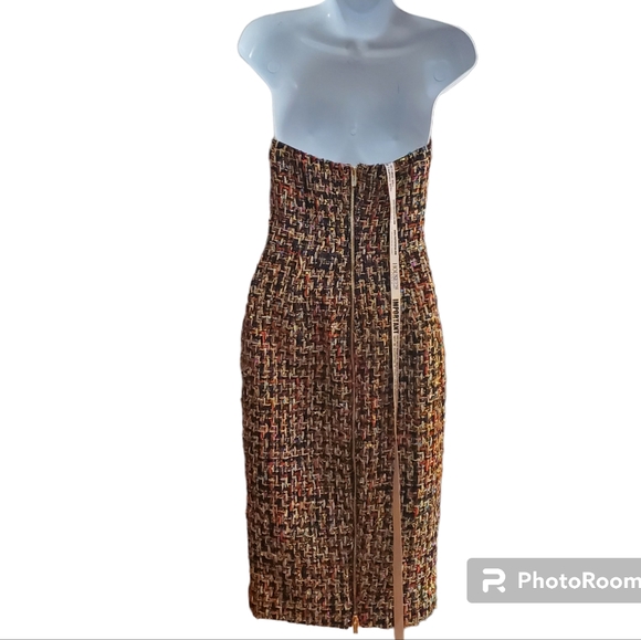 House of CB Gabrielle Multicolor Strapless Tweed Dress Size S - Picture 5 of 7